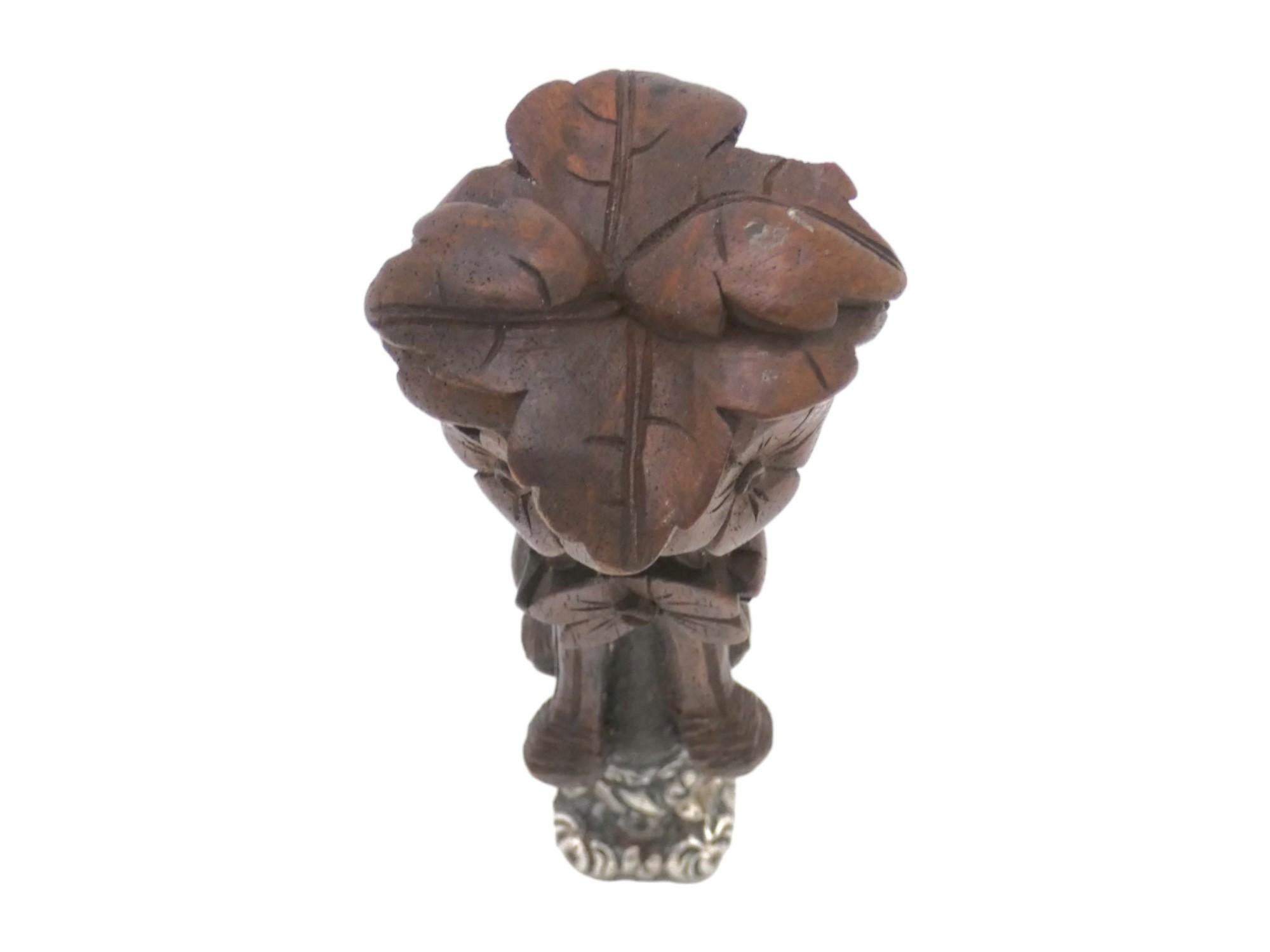 Sculpté à la main Ancien sceau américain sculpté à la main en bois et en argent en vente