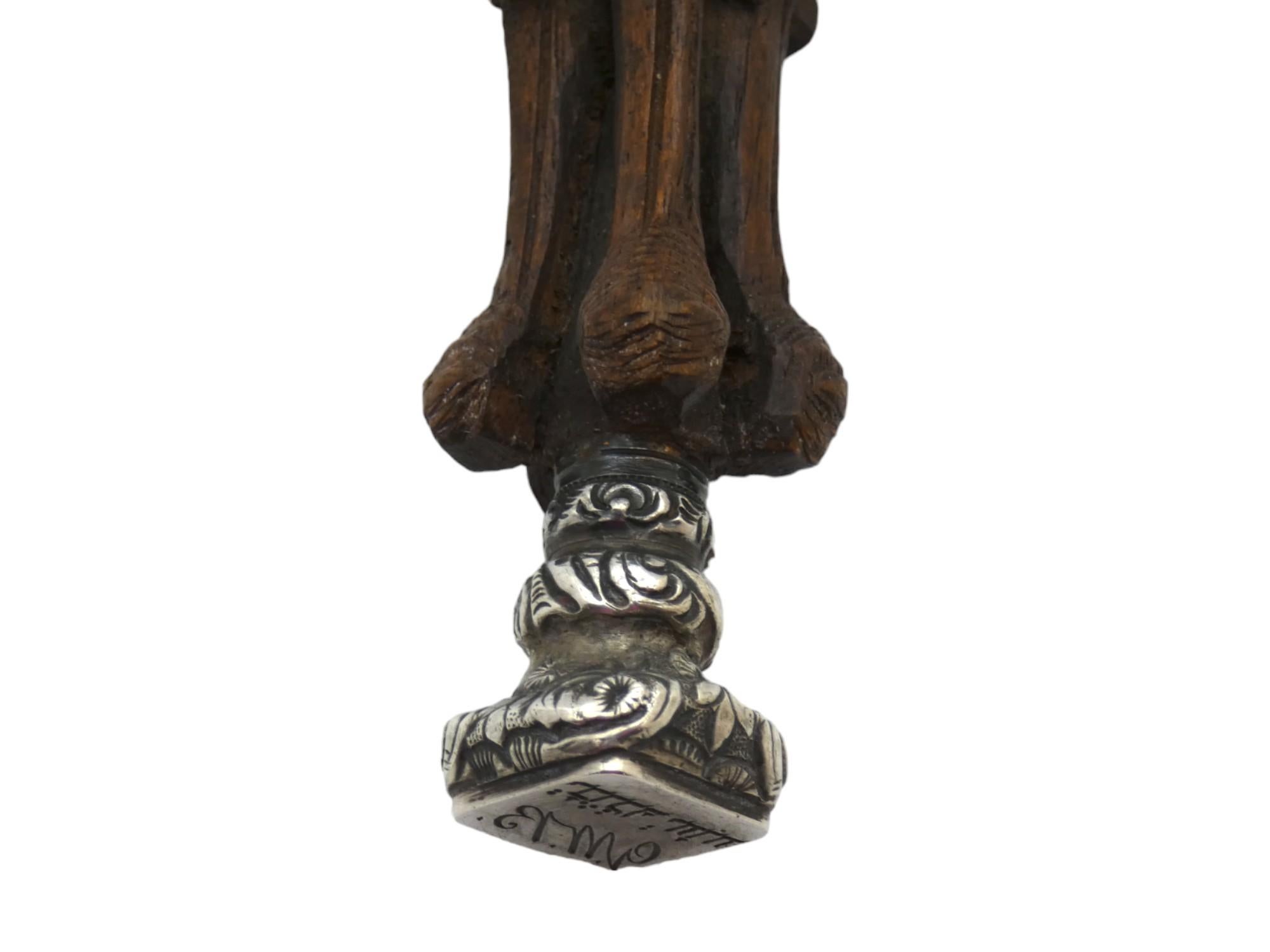 20ième siècle Ancien sceau américain sculpté à la main en bois et en argent en vente