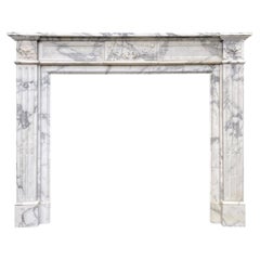 Used Arabescato Marble Louis XVI Fireplace Mantel