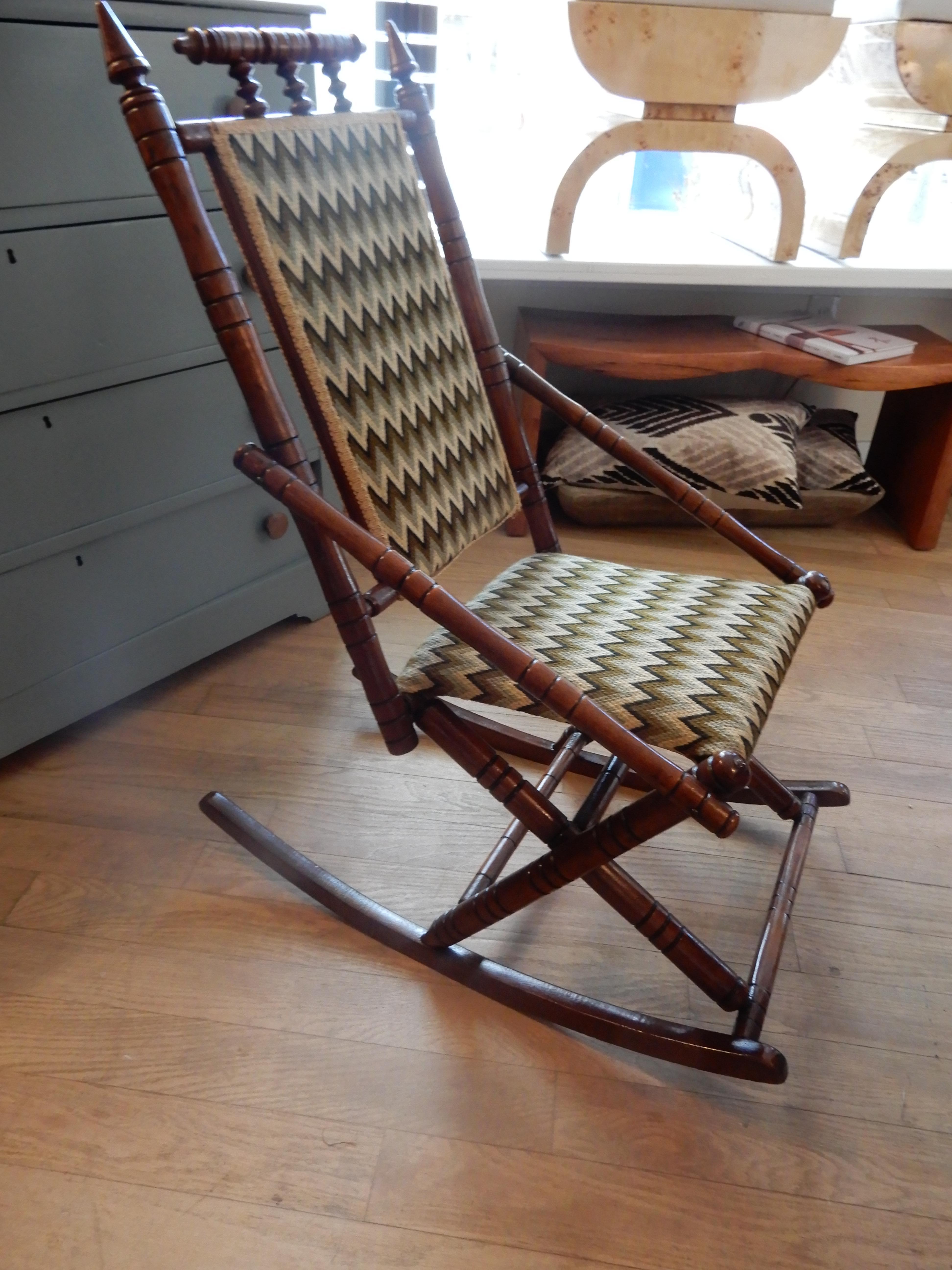 Aesthetic Movement Antique Bamboo Rocker in the George Hunzinger Style For Sale