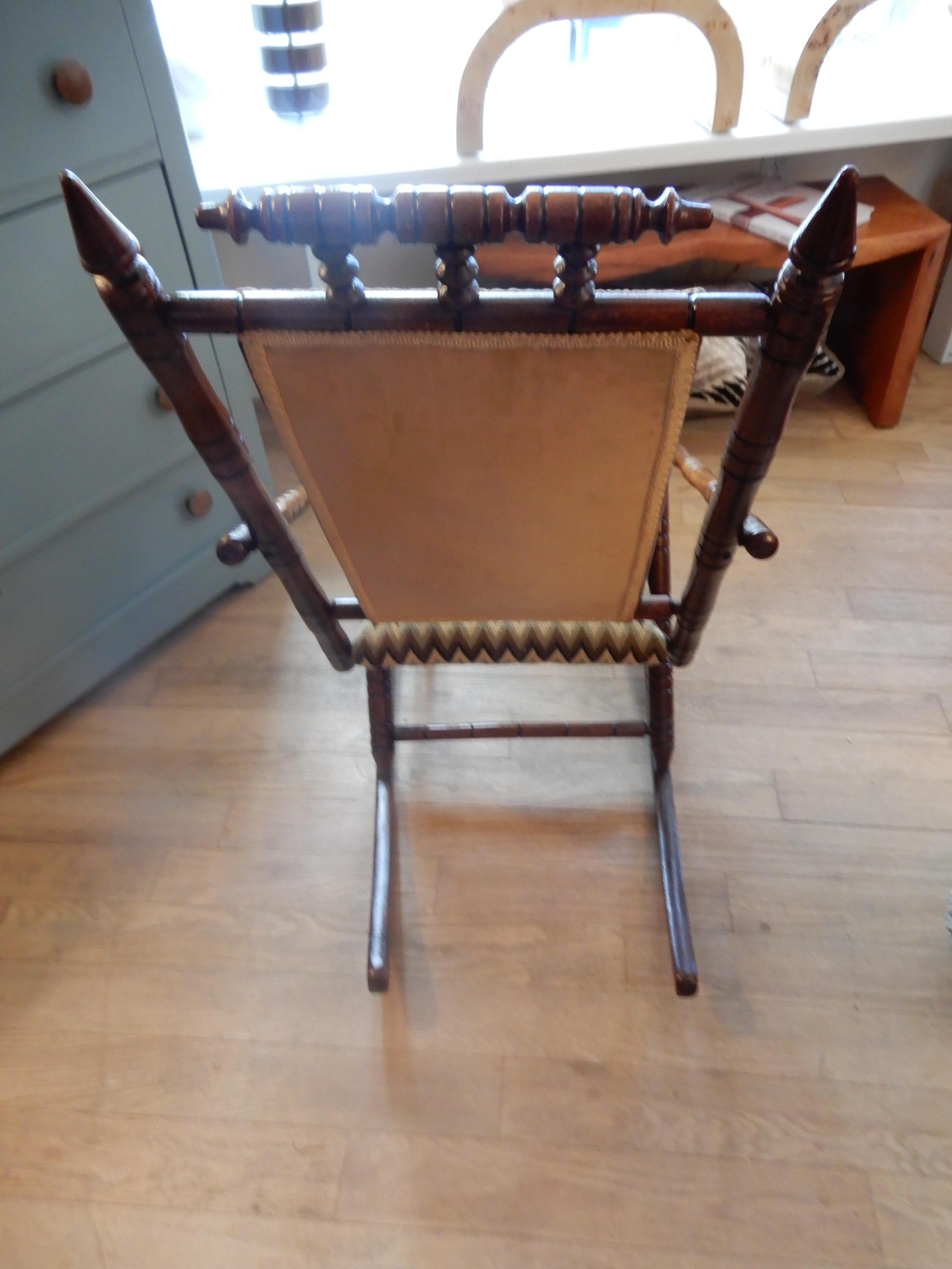 American Antique Bamboo Rocker in the George Hunzinger Style For Sale