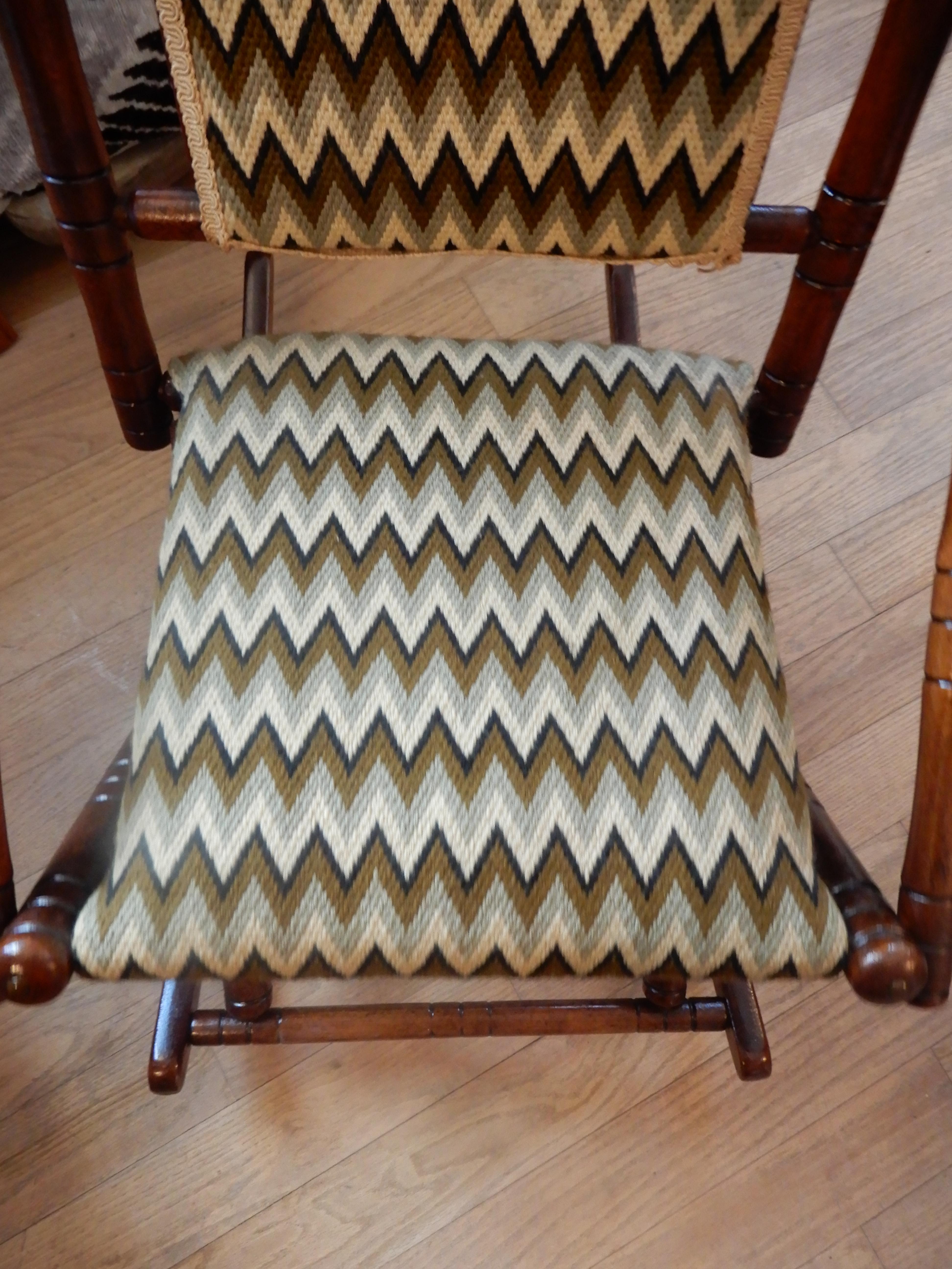 Hand-Crafted Antique Bamboo Rocker in the George Hunzinger Style For Sale