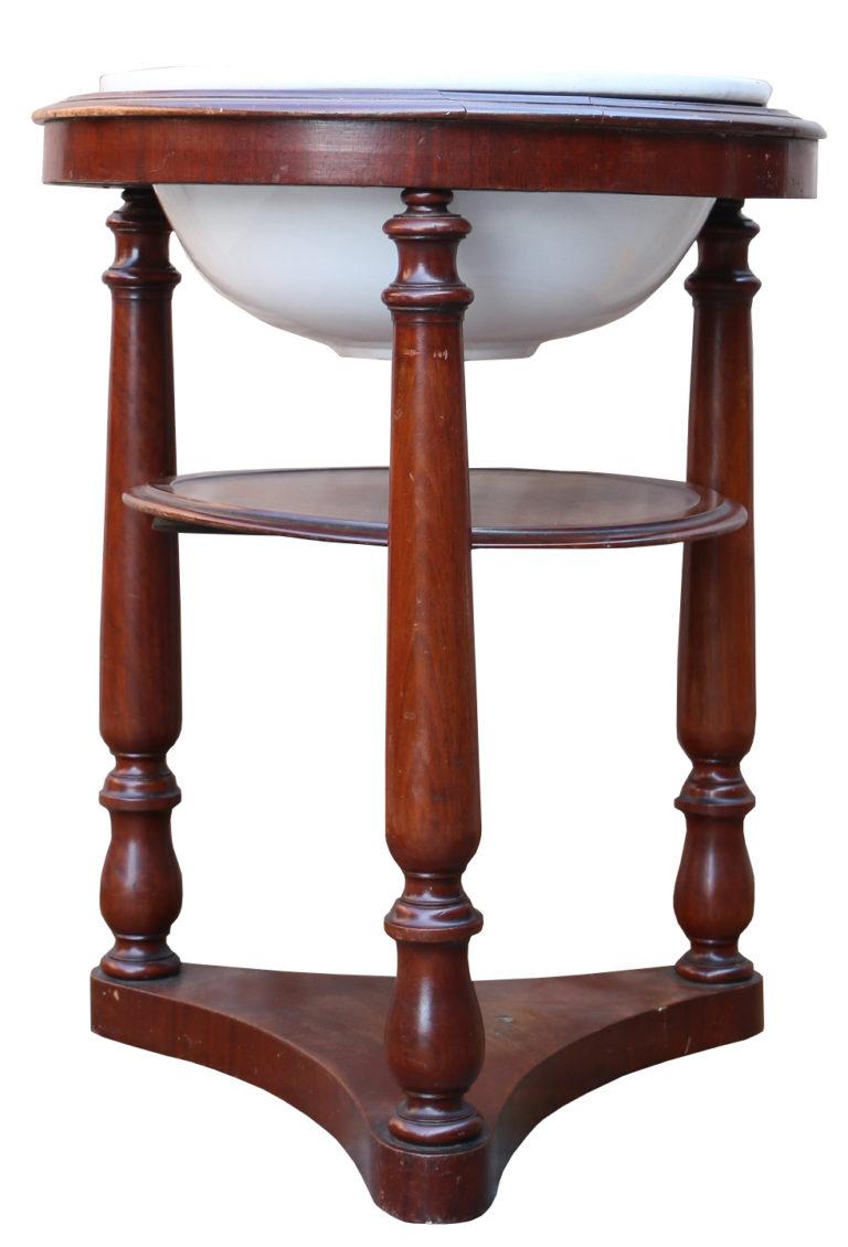 19th Century Antique Basin with Mahogany Stand For Sale