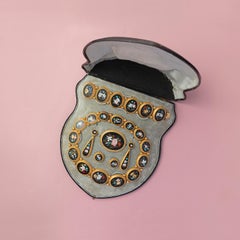 An Antique Boxed Pietra Dura Set