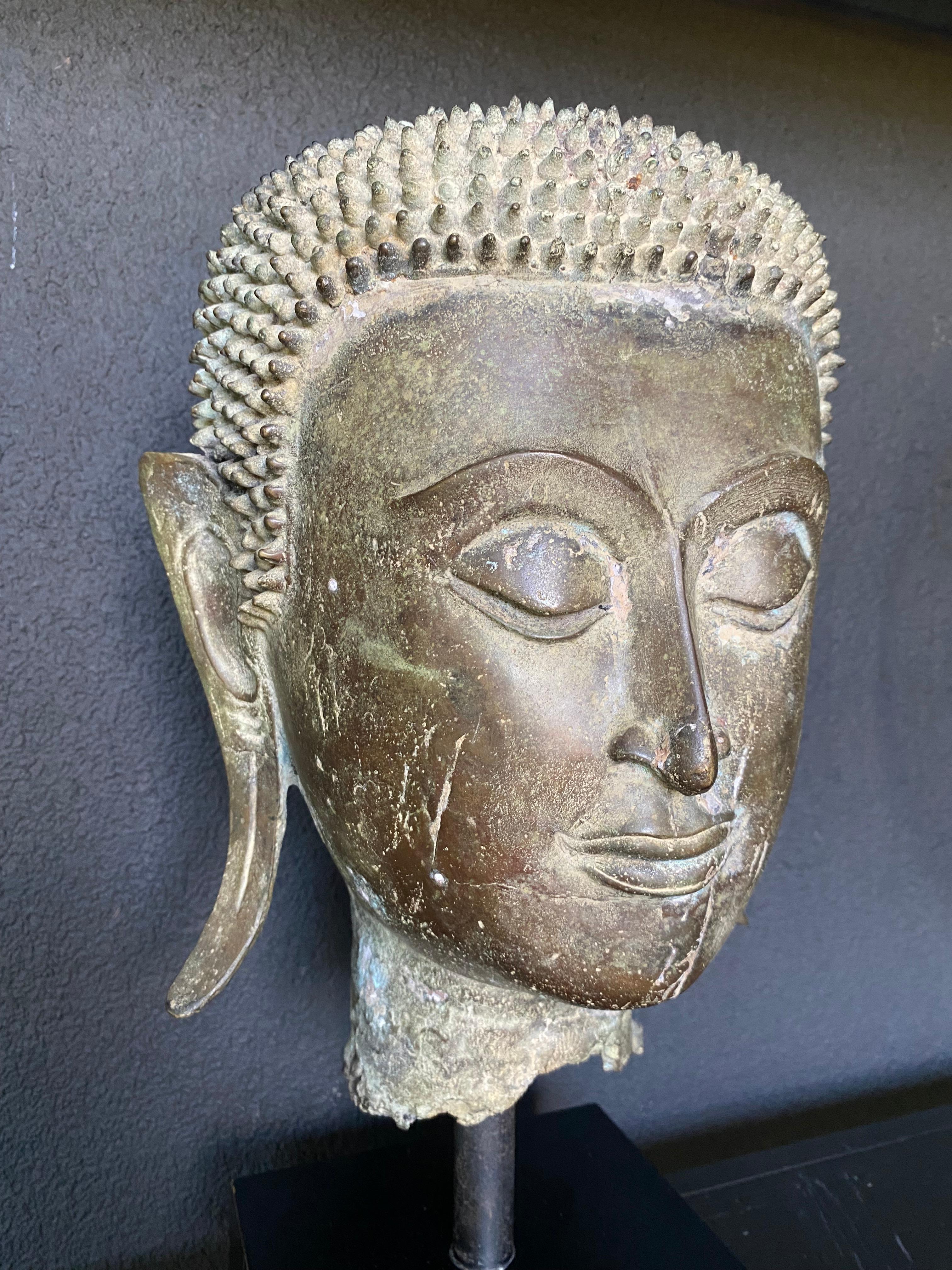 An antique Bronze Buddha Head 10