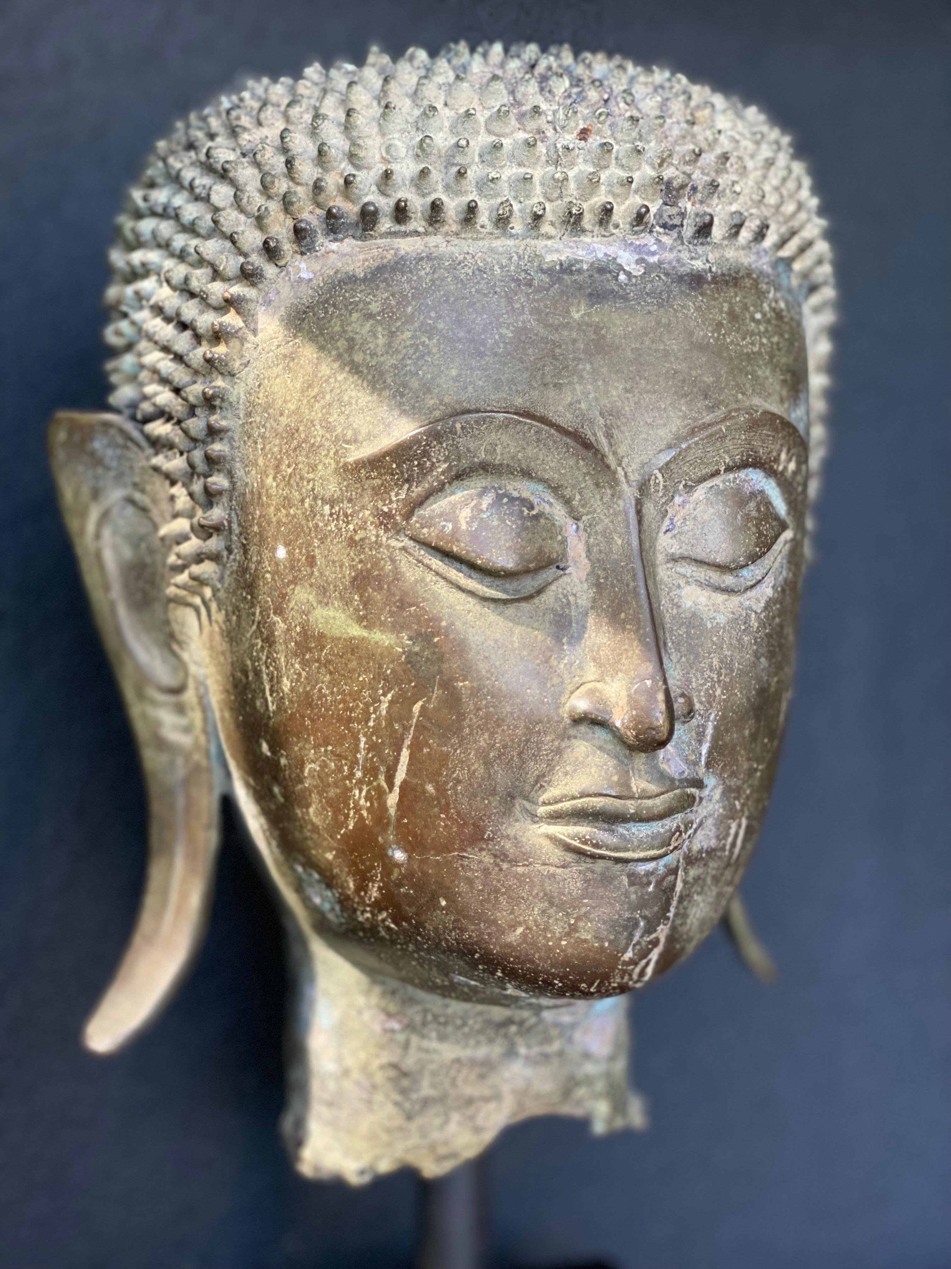 Thai An antique Bronze Buddha Head