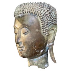 An antique Bronze Buddha Head