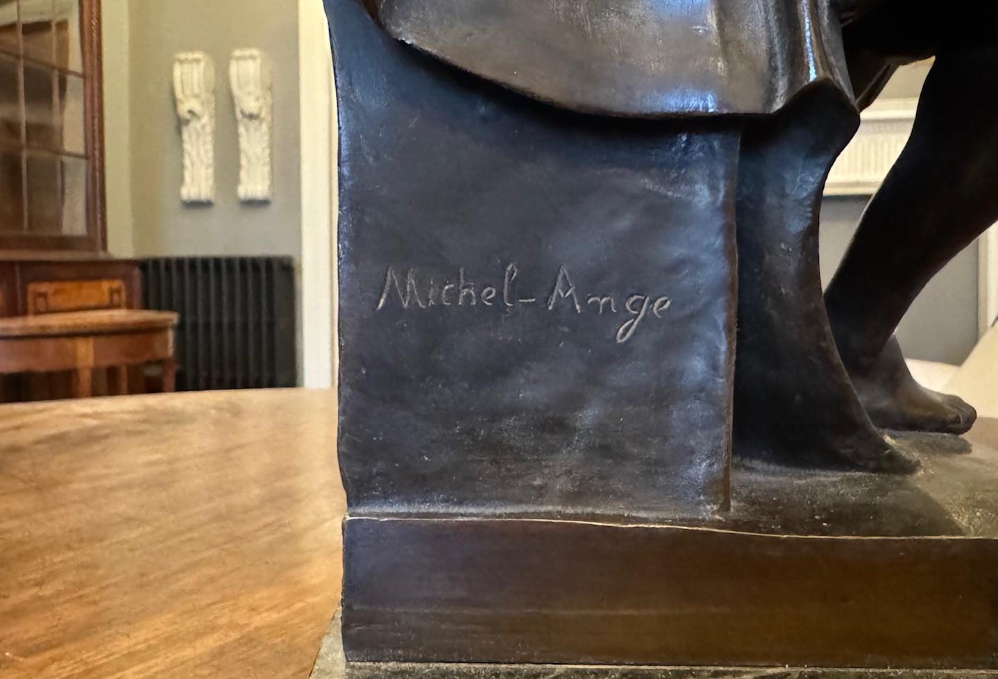 Figura antigua de bronce de Lorenzo de Médicis, según Miguel Ángel siglo XIX en venta