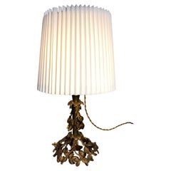 Used Bronze Floral Table Lamp