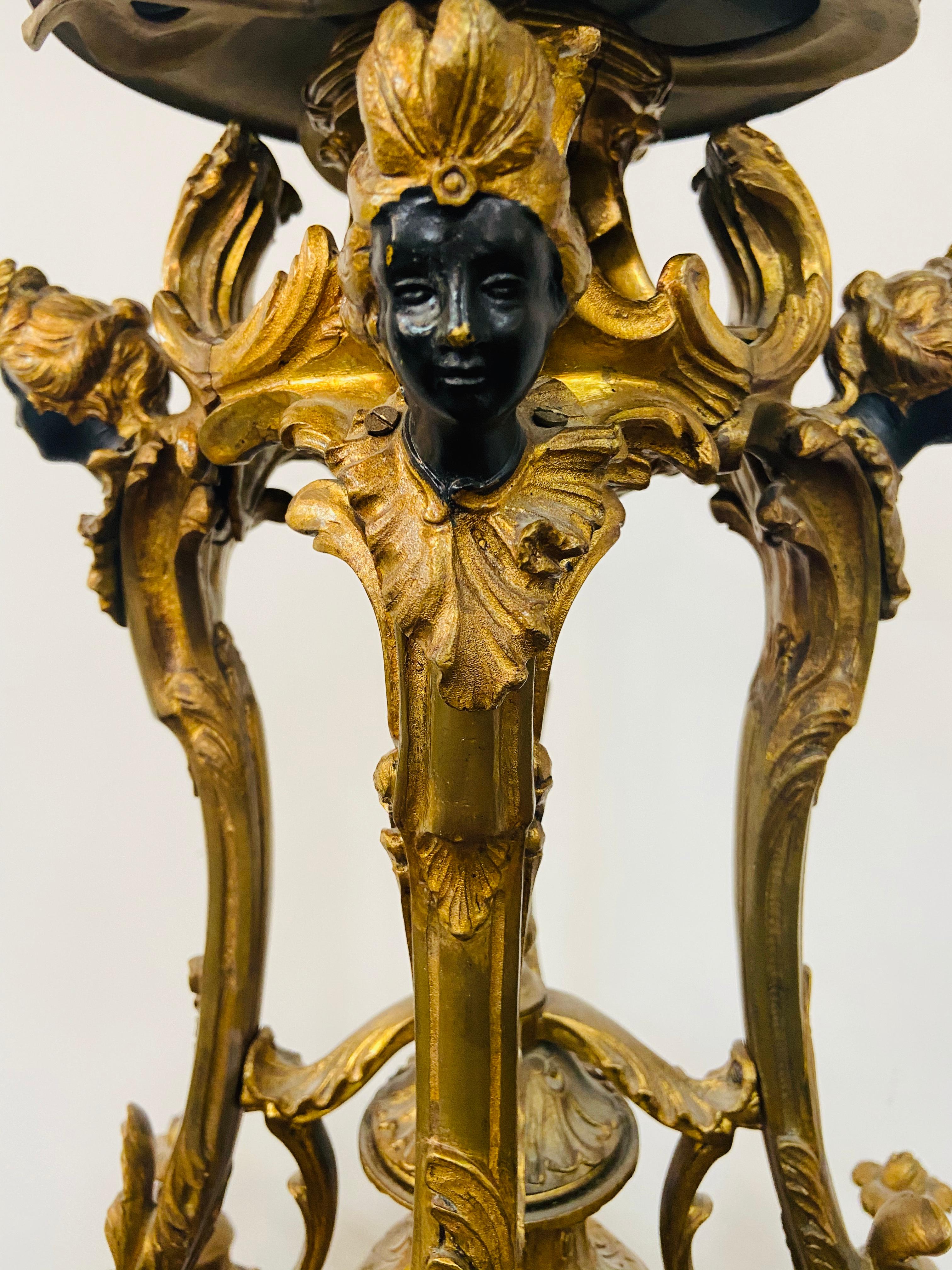 20th Century Antique Bronze French Louis XVI Chandelier with Women Heads Design