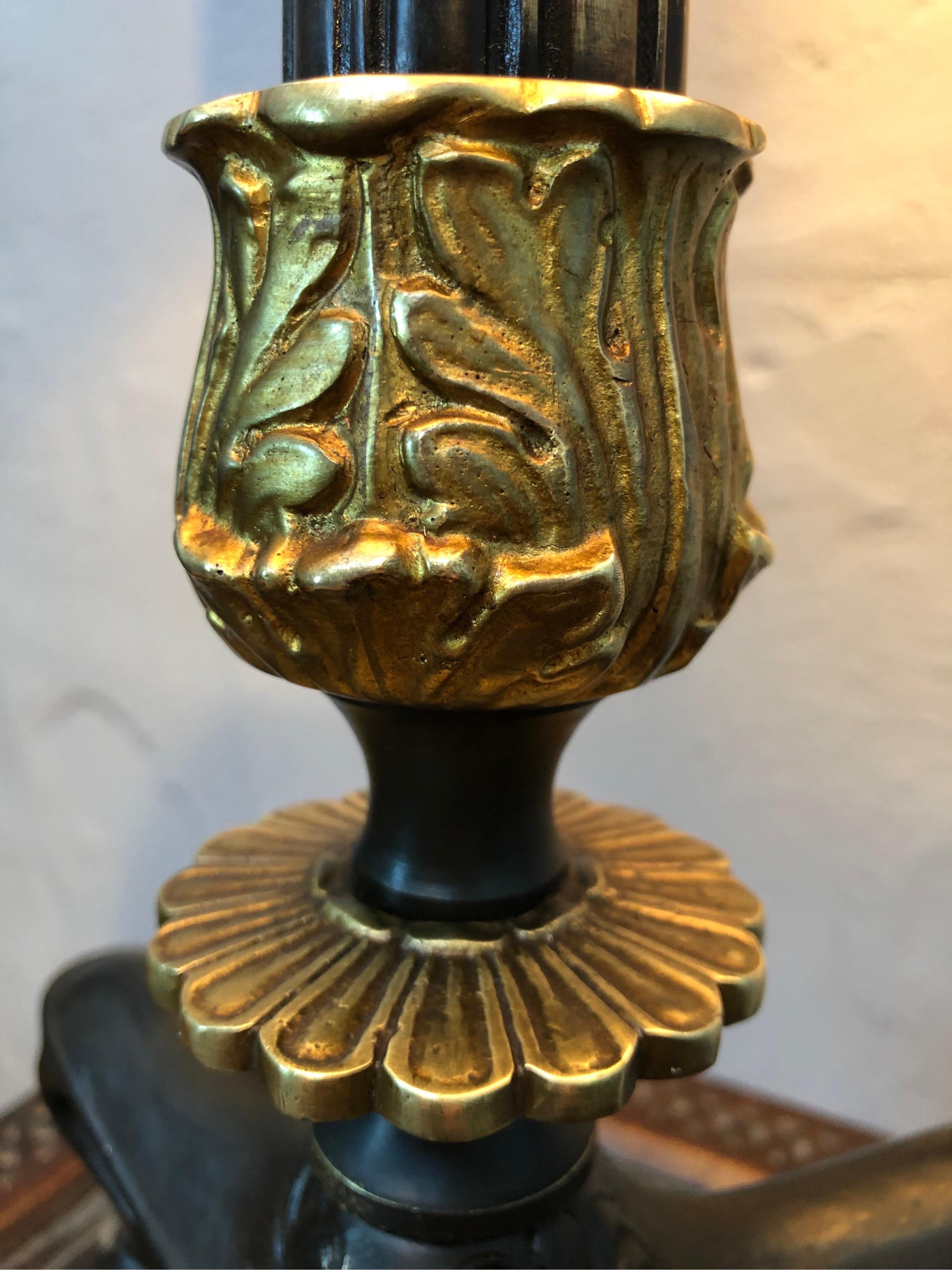 Antike Bronze Napoleon III Kandelaber Tischlampe aus den 1800er Jahren im Angebot 6