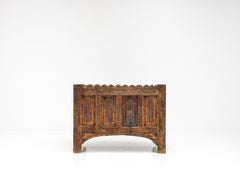 Antique c19th Century Carved Turkman Dowry Chest, Afghanistan, Central Asia