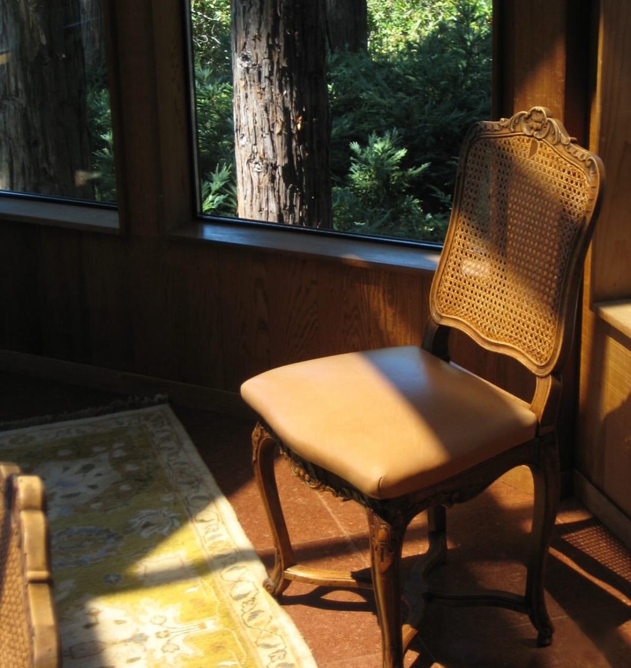 Ancienne chaise de salle à manger en bois sculpté et rotin, début du siècle en vente 6