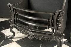 Antique Cast Iron Rococo Manner Fire Basket