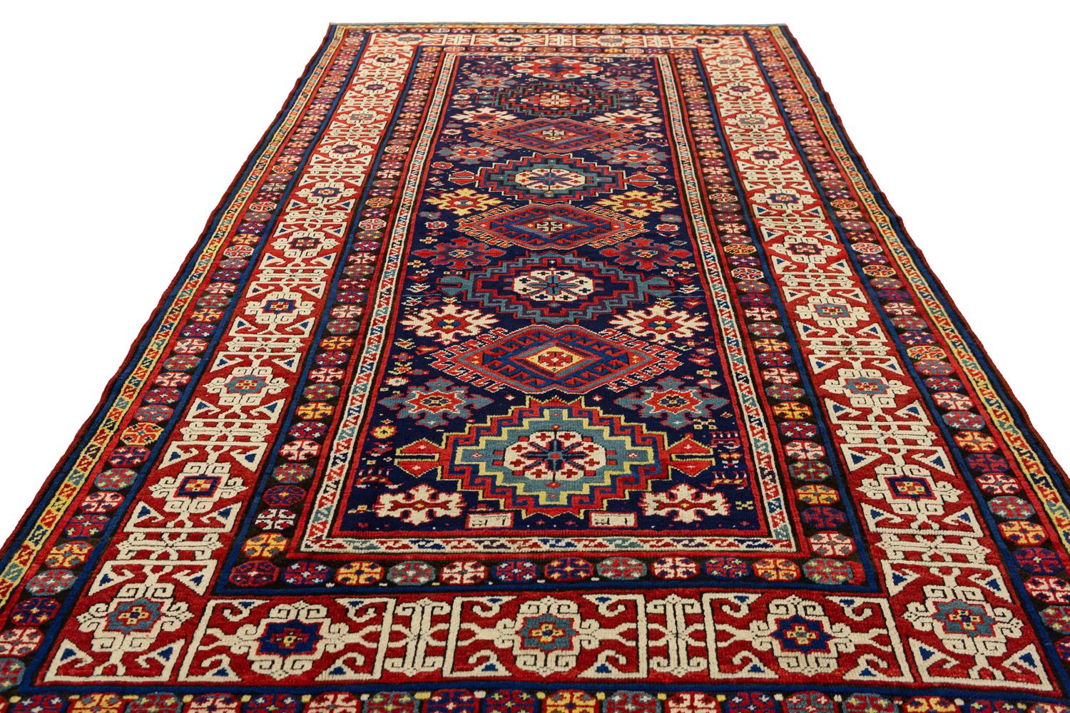 Hand-Knotted َAn Antique Caucasian Kuba Rug N°:91083393, 1880-1900