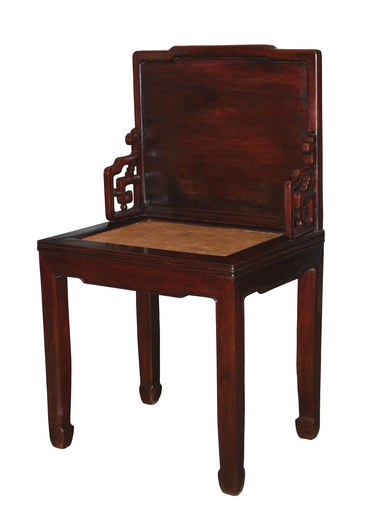 Antique Chinese Hongmu 'Rosewood' Side Chair For Sale 1
