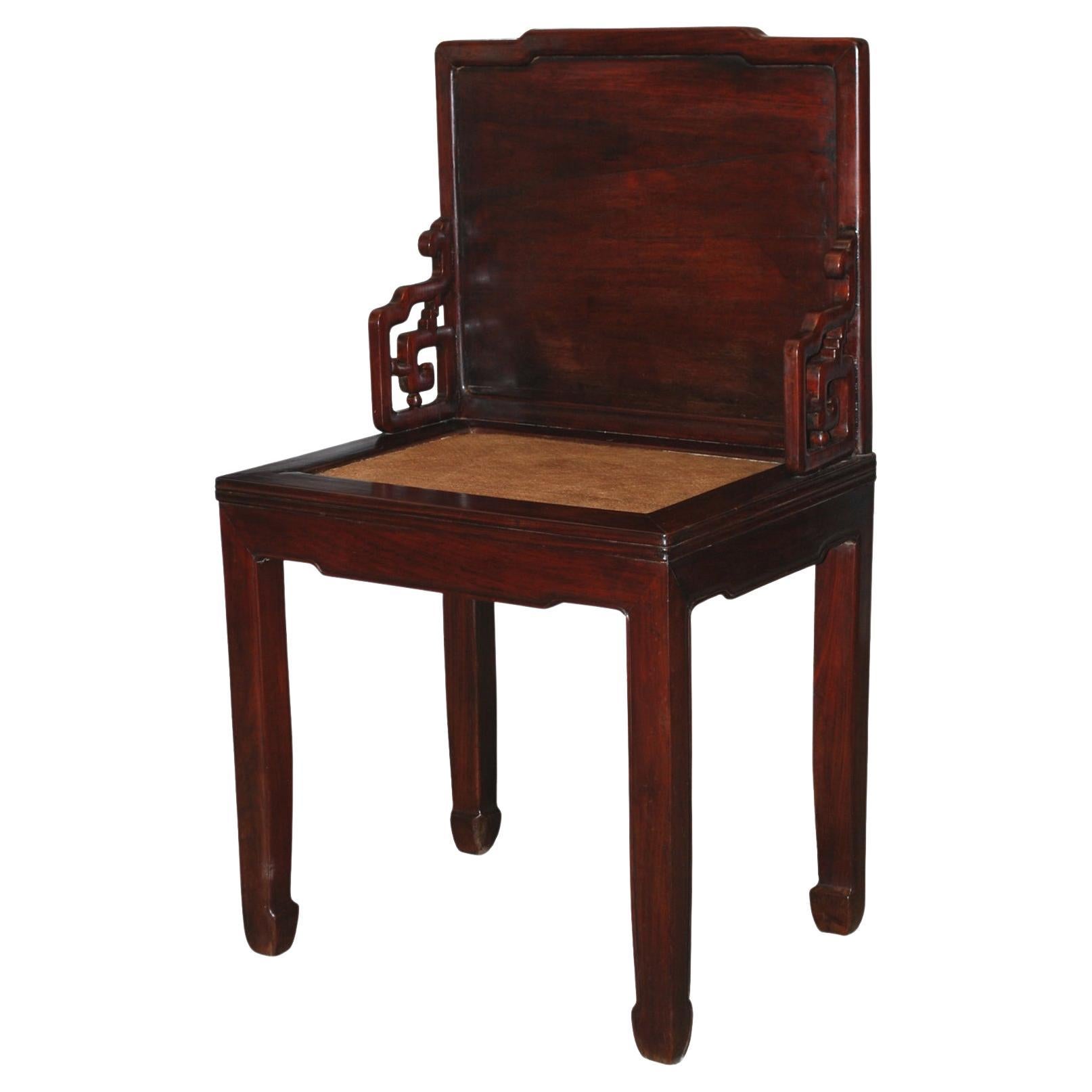 Antique Chinese Hongmu 'Rosewood' Side Chair For Sale