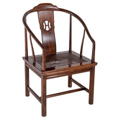 Antique Chinese Horseshoe Hongmu Late Qing Chair