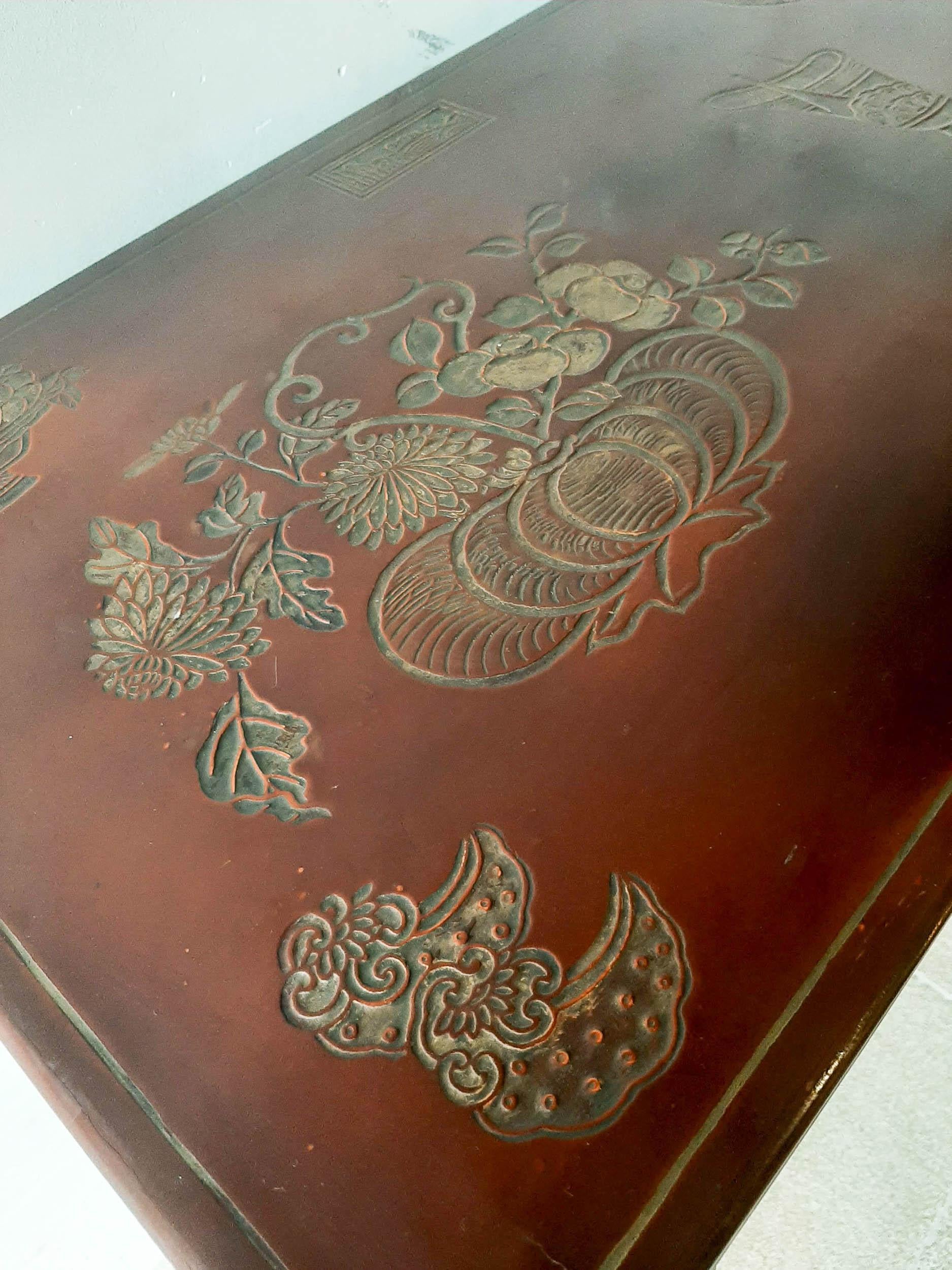 Antique Chinese Red Lacquered and Hand Painted Sideboard 4