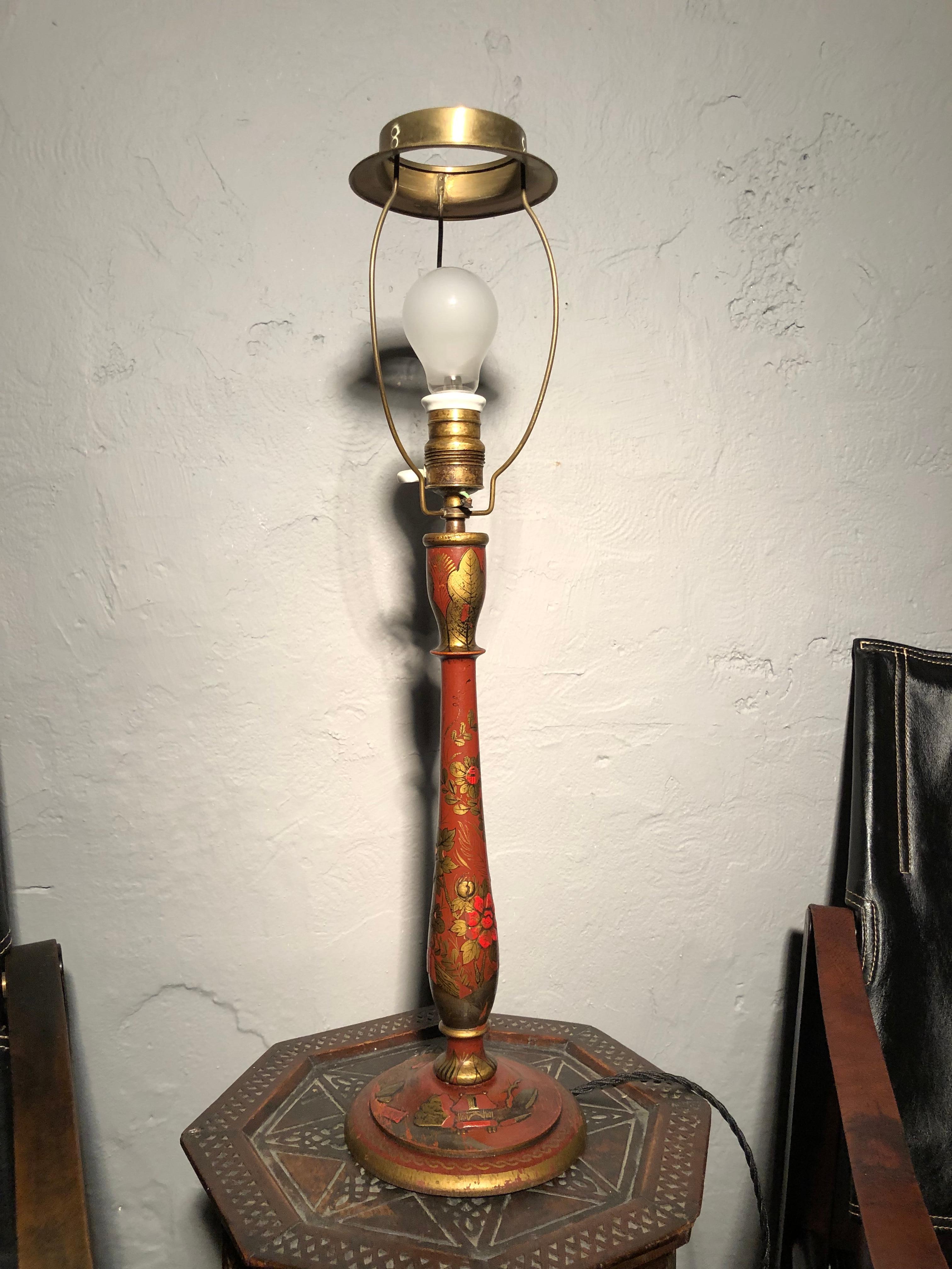 Antique Chinoiserie Table Lamp For Sale 3