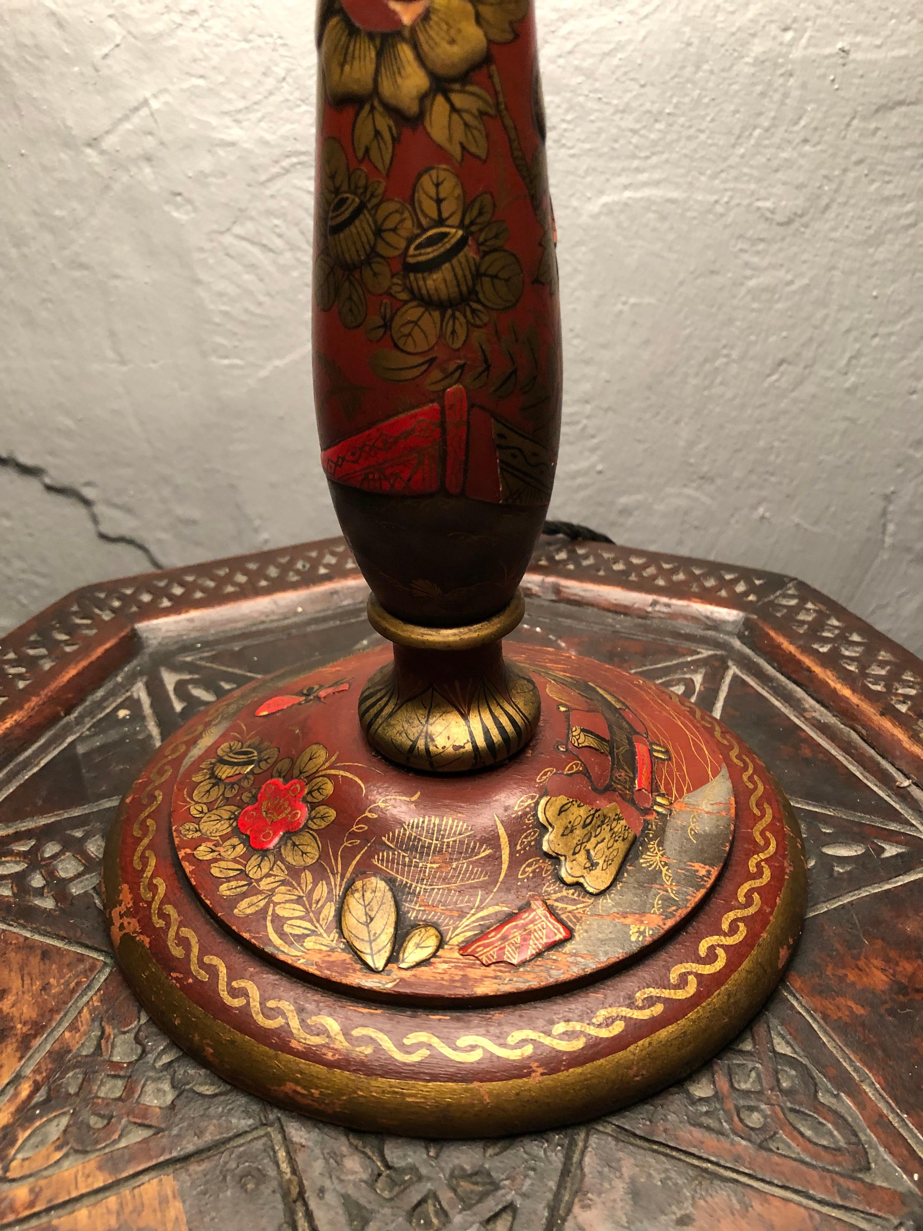 Bois Lampe de bureau chinoiseries ancienne en vente