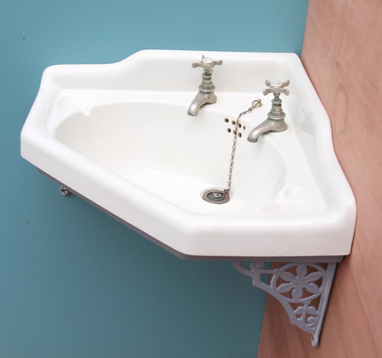Antique Corner Sink with Wall Bracket For Sale at 1stDibs vintage