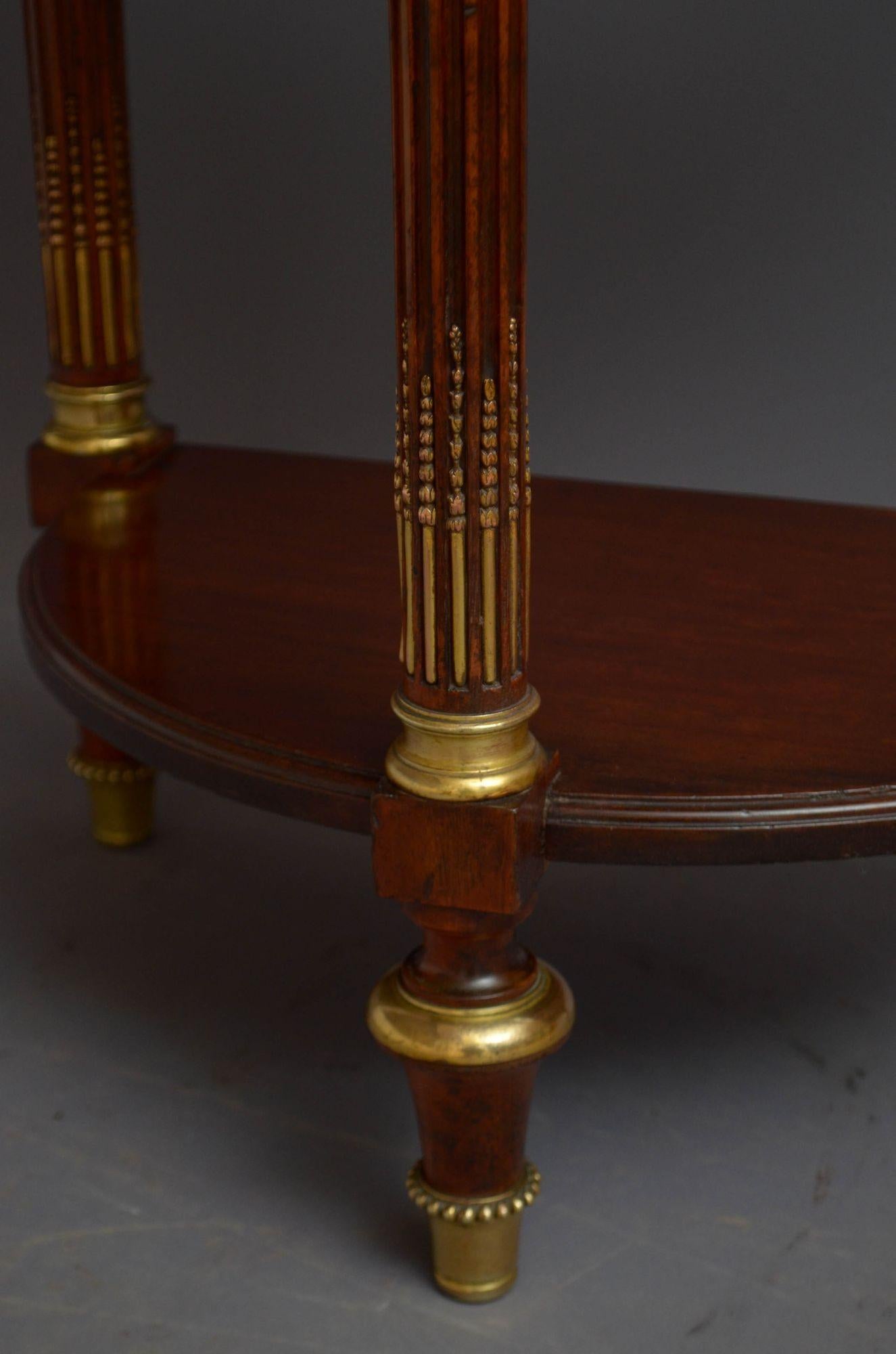 An Antique Demi Lune Mahogany Console Table / Hall Table in Mahogany For Sale 3