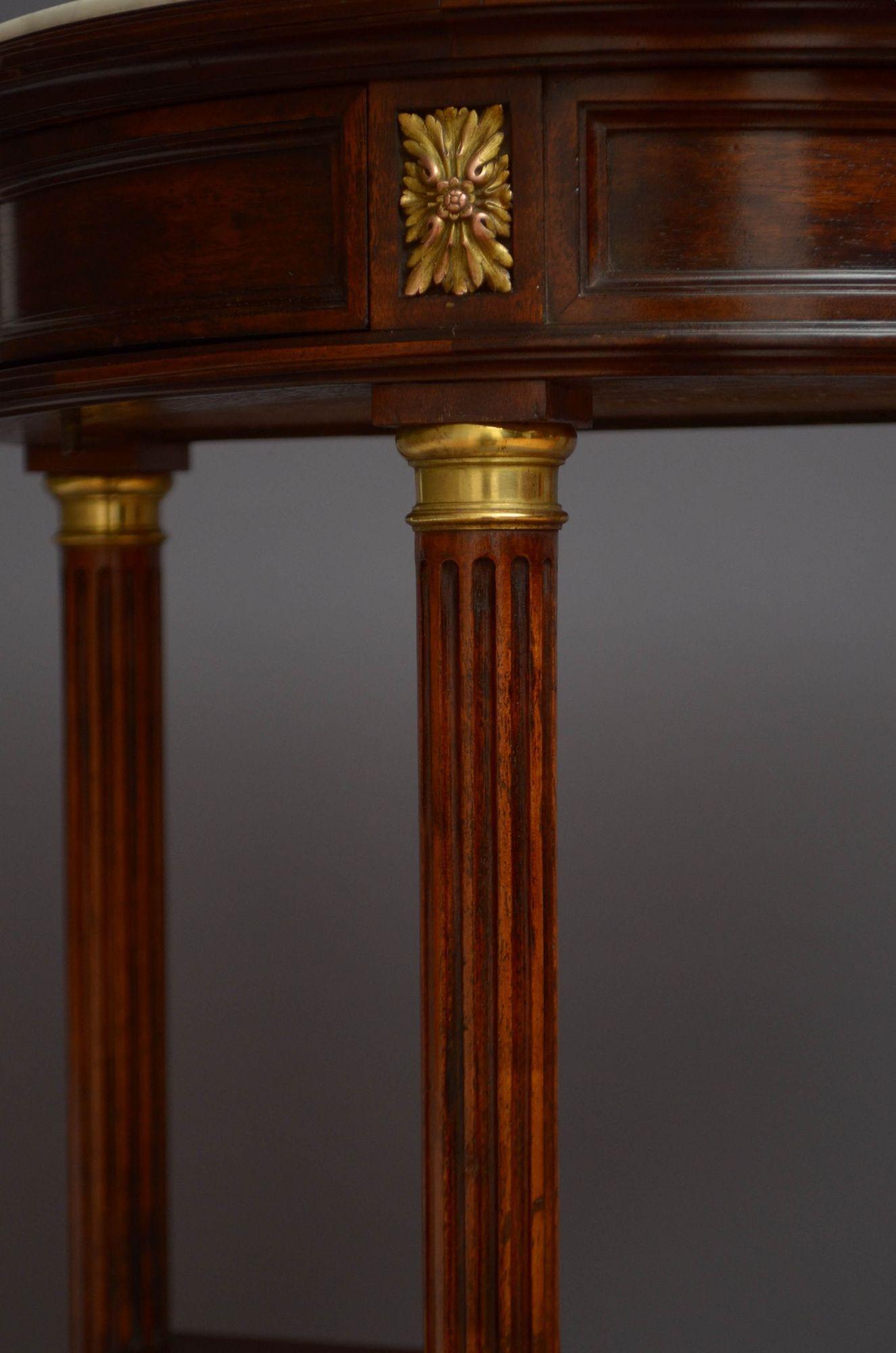 An Antique Demi Lune Mahogany Console Table / Hall Table in Mahogany For Sale 4