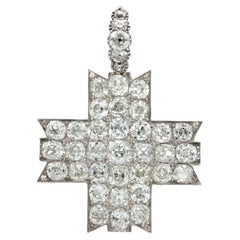 An antique diamond cross pendant, circa 1840