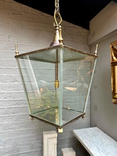 An Antique English Brass Hanging Lantern