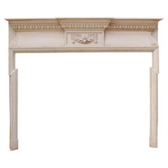 Antique English Carved Pine Fireplace Mantel