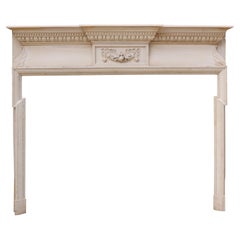 Vintage English Carved Pine Fireplace Mantel