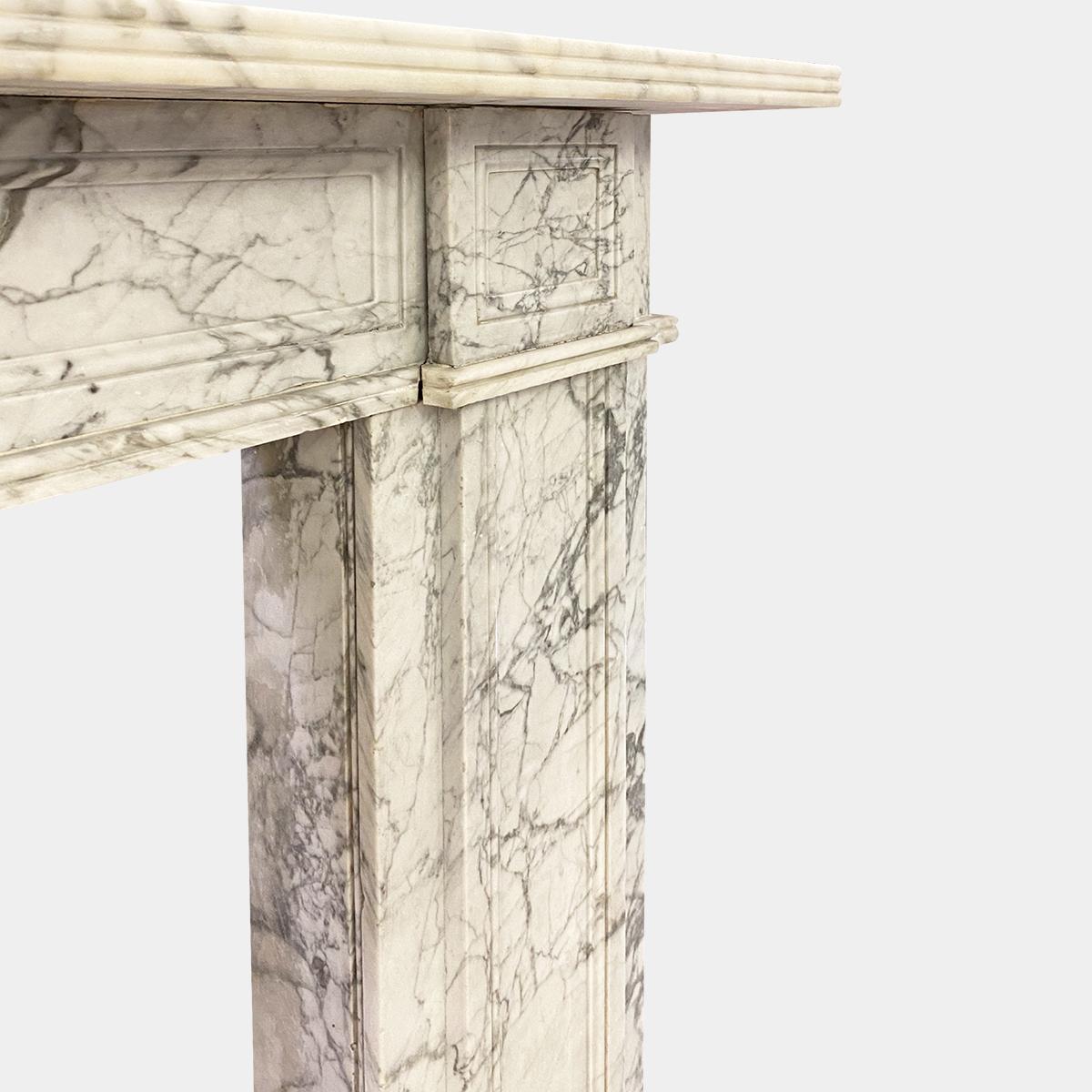 Carved Antique English Early 19th Century Marble Fireplace Mantel