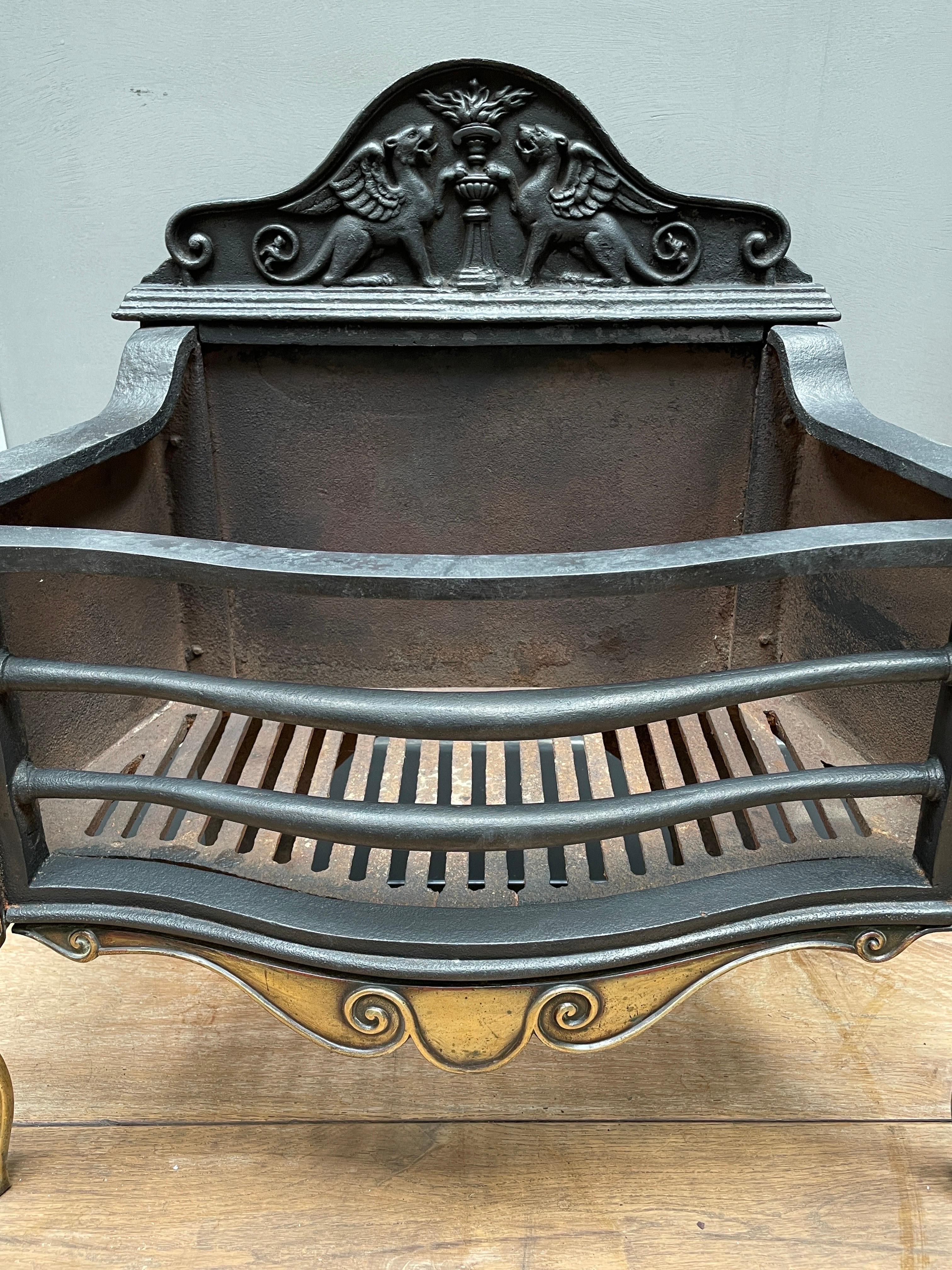 Queen Anne Antique English Fire Grate by Thomas Elsley For Sale