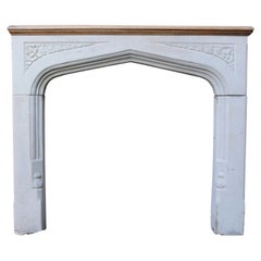 Antique English Limestone Fireplace Mantel