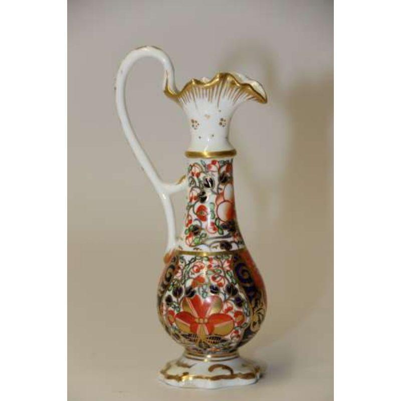 Porcelain An antique English mid 19th century porcelain hand painted Derby ewer circa 1860 For Sale