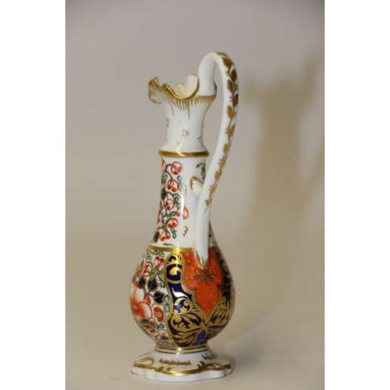 An antique English mid 19th century porcelain hand painted Derby ewer circa 1860 For Sale 2