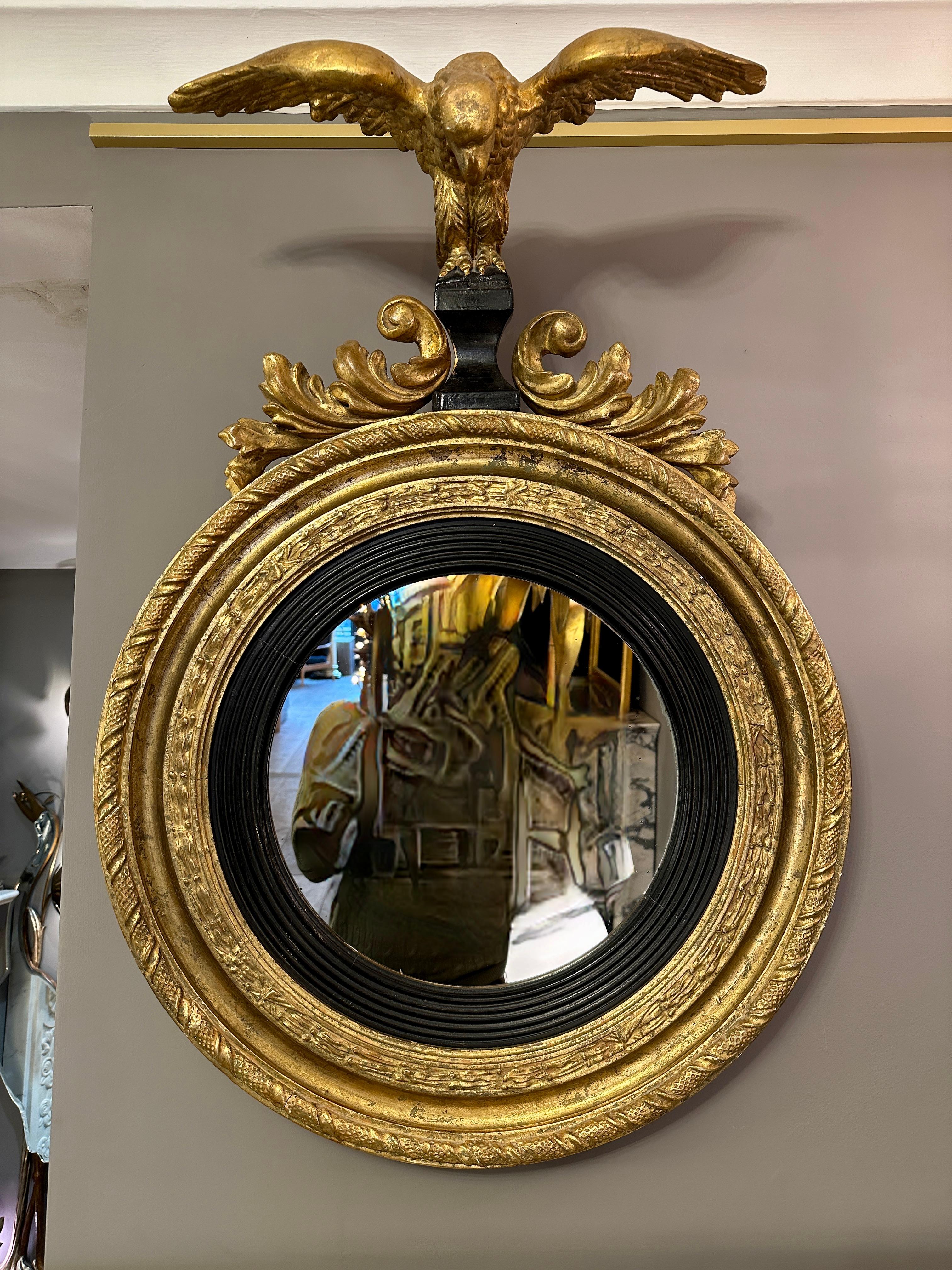 An Antique  English Regency Giltwood Mirror  4