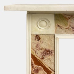 Antique English Regency Style Fireplace Mantel in Statuary and Jasper Marble