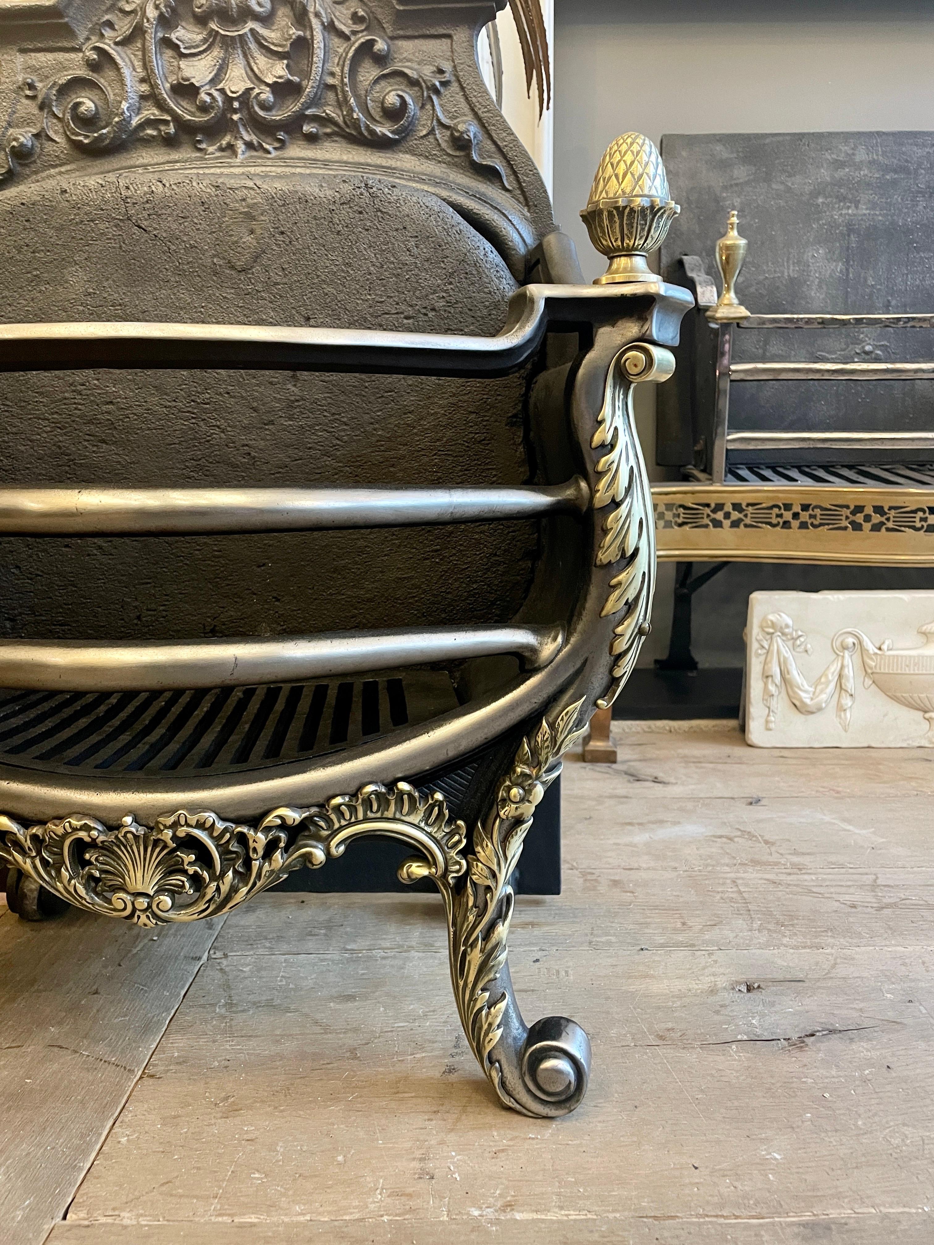 Antique English Rococo Style Fire Basket For Sale 2