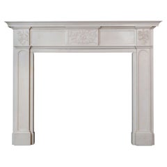 Used English Statuary White Marble Fireplace Mantel