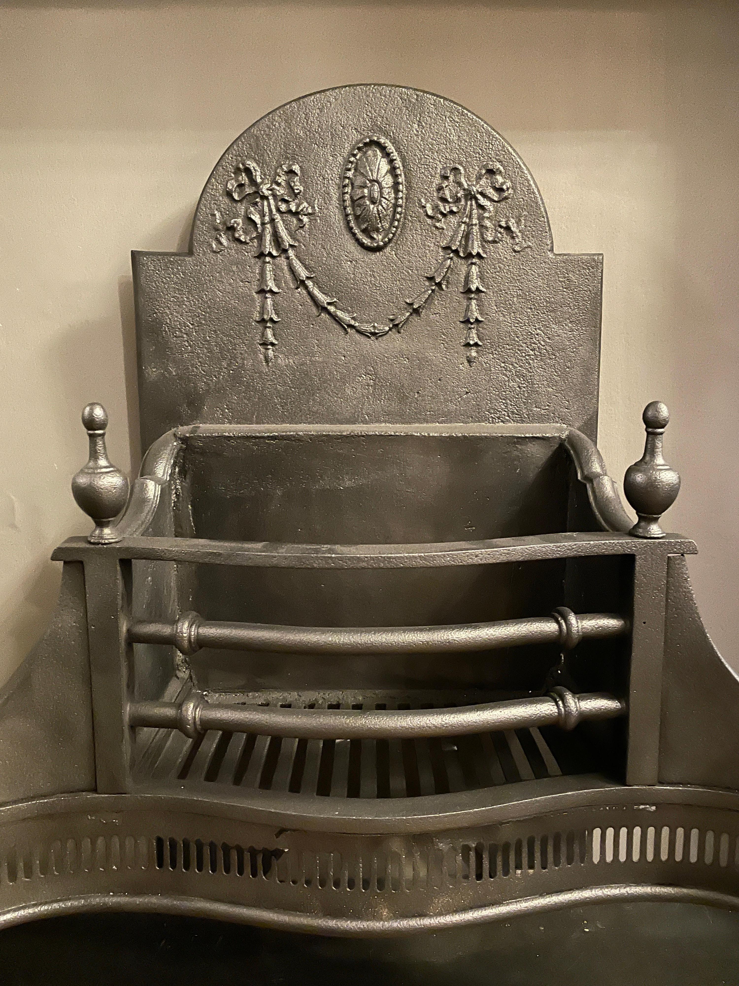 19th Century Antique English Steel Fire Grate For Sale
