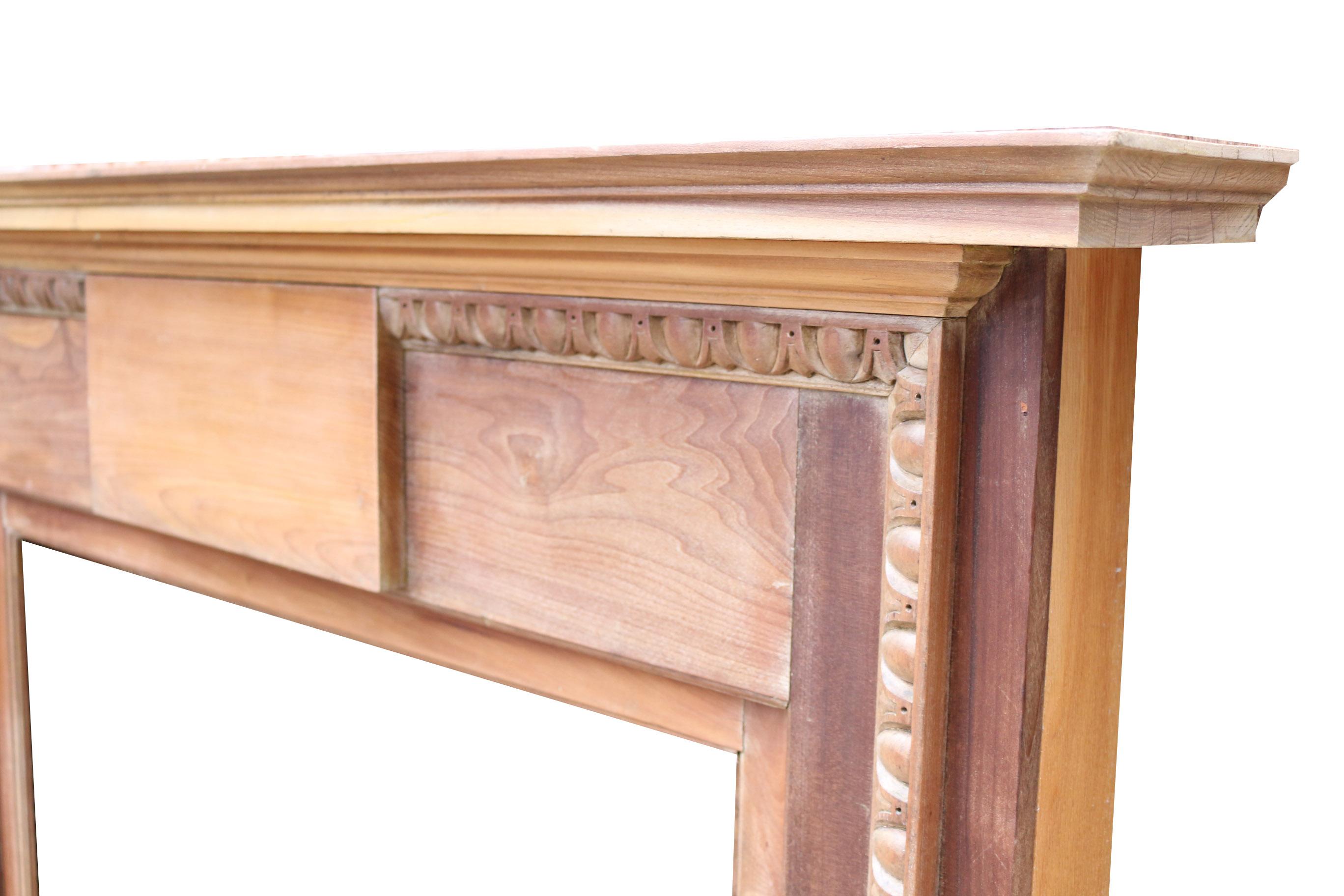 Walnut Antique English Timber Fire Surround For Sale