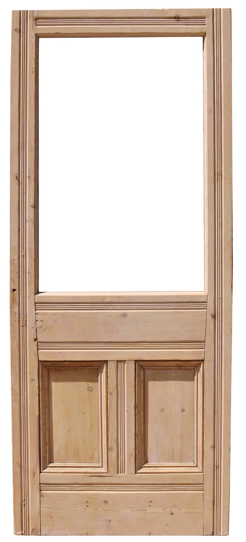 Pine Antique Exterior Glazed Door For Sale