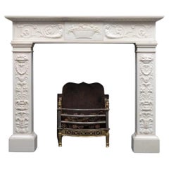 An antique fine quality Regency Neo-classical Italian Statuary marble mantel