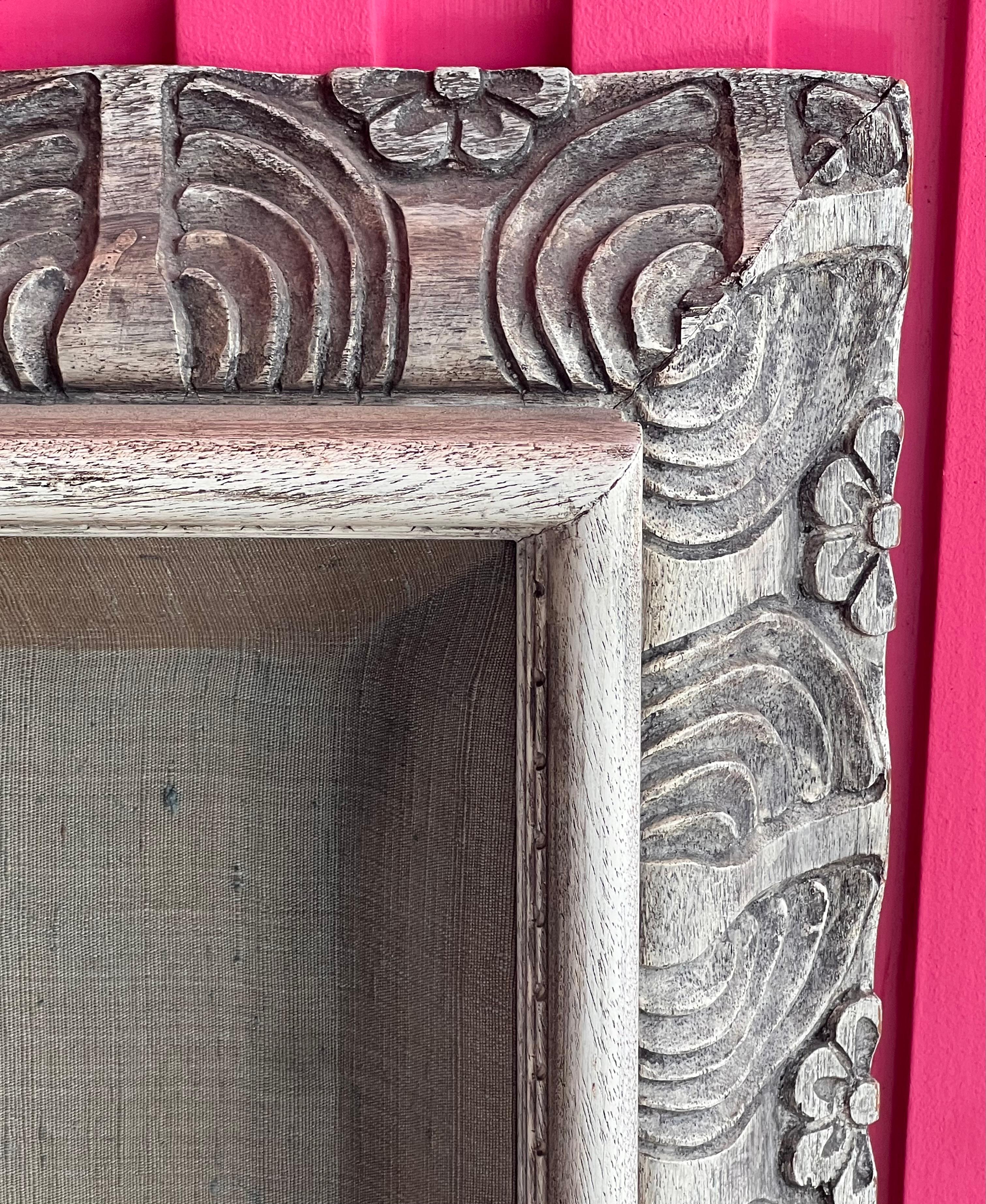 An antique framed wood carving, 19th century In Good Condition For Sale In View Park, CA