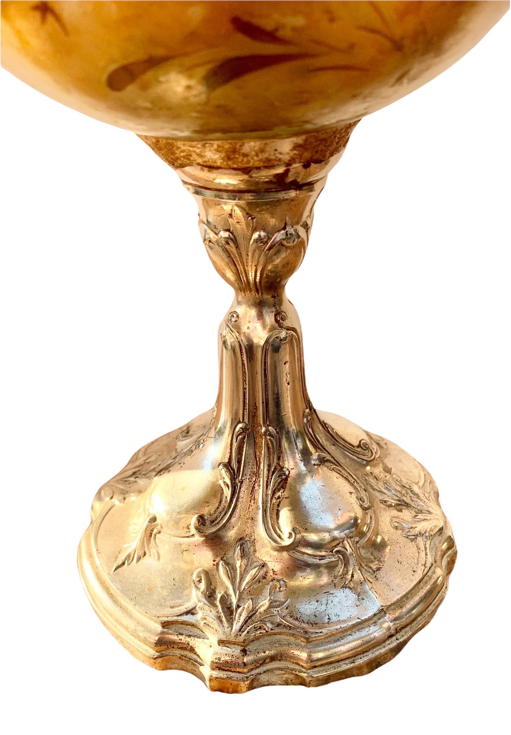 Antique French Art Nouveau Oil Lamp 7