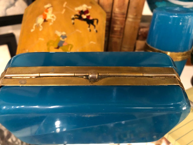 Antique French Cut Crystal Glass Casket Box - Ruby Lane