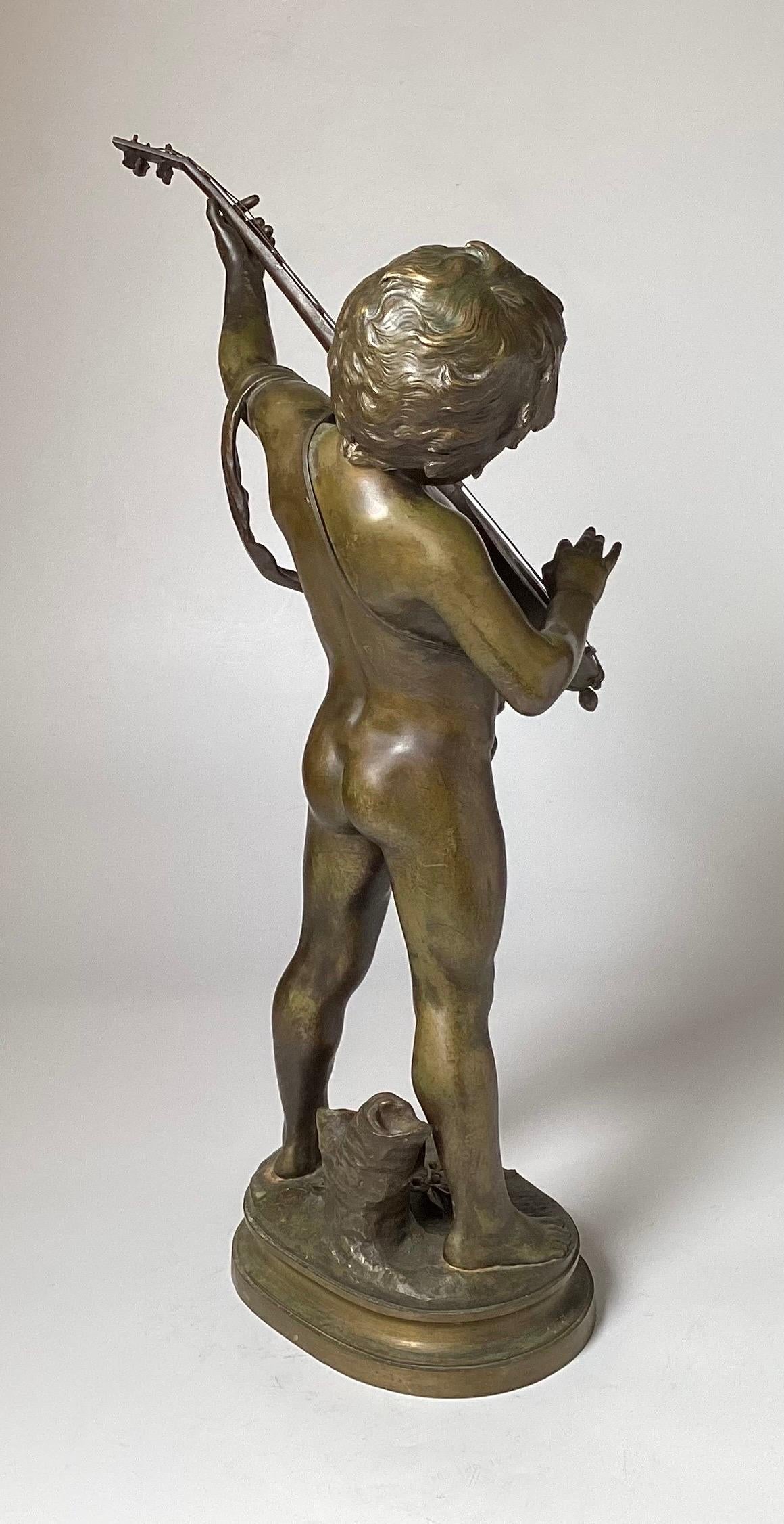 Patinated An Antique French Bronze signed  Auguste Moreau, Late 19th Century For Sale