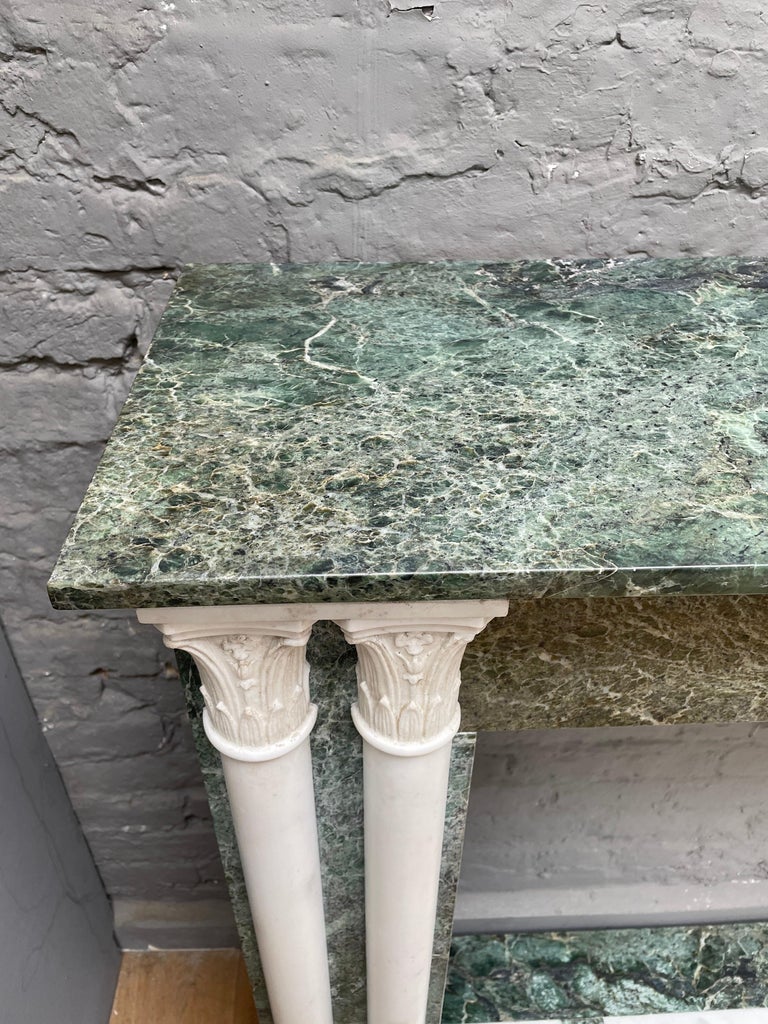 Antique French Fireplace Mantel in Verdi Antico and Statuary Marble For ...